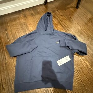 ALO Yoga navy Hooded Pullover Sweatshirt